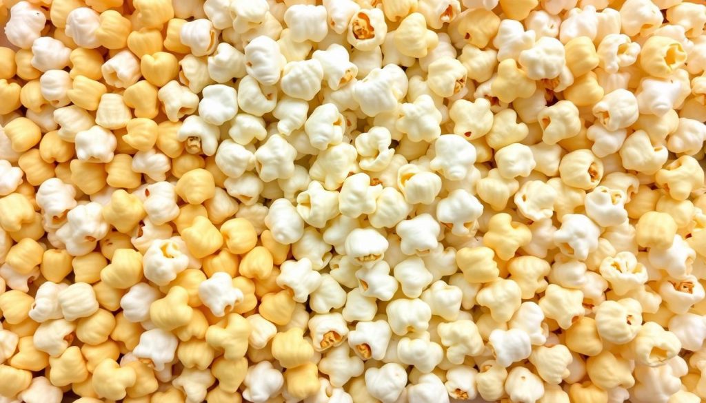 Por&oacute;wnanie r&oacute;żnych rodzaj&oacute;w ziaren kukurydzy do popcornu