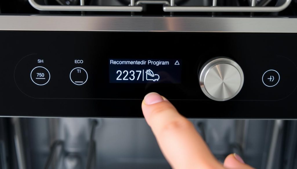 Panel sterowania zmywarki z zaznaczonym programem do mycia Thermomixa