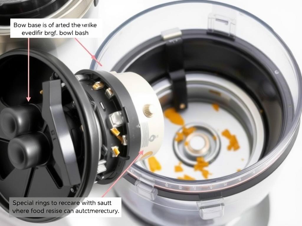 Rozkręcone naczynie miksujące Thermomix z widocznymi częściami